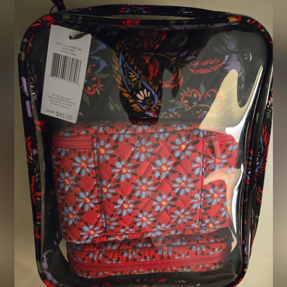Vera Bradley Rare Venetian Paisley Travel Organizer 4 pc. Cosmetic Bag NWT
